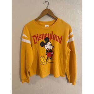Y Disney Land Parks Mickey Mouse Striped Gold Long Sleeved Tshirt